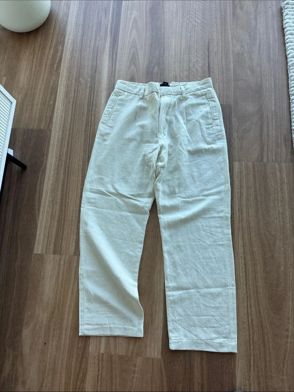 H&M Cream Linen-Blend Chinos